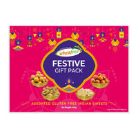 Festive Gift Pack Assorted Gluten Free Indian Sweets - Besan Ladoo, Gulab Jamun, Kaju Barfi And Desi Ghee Pinni