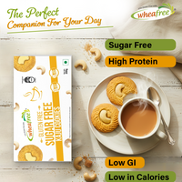 Wheafree Gluten Free Sugar Free Kaju Cookies | Healthy and Tasty | Kaju Goodness -200g Pack