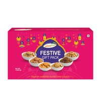 Wheafree Gluten Free Festive Gift Pack Assorted Cookies | 6 Delicious Flavours | Jeera, Elaichi, Kaju, Pista Coconut, Chocochip & Tutti Frutti | 1020 g