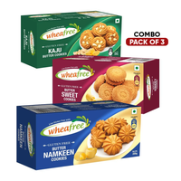 Wheafree Gluten Free Butter Cookies Combo Namkeen+  Sweet + Kaju(200g) | No Maida | Best Tea Time Snacks | Vegetarian