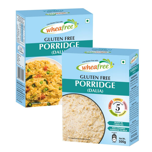 Wheafree Gluten Free Porridge/Dalia (Pack of 2-500gm Each) | Now with The Goodness of Quinoa