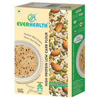 Everhealth High Protein Low Carb Atta - 1Kg | High Protein | Low Carbs | Low GI | No Added Sugar | High Fibre | Gluten Free | Diabetic Friendly