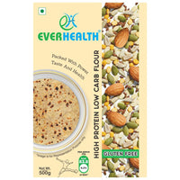 Everhealth High Protein Low Carb Atta - 1Kg | High Protein | Low Carbs | Low GI | No Added Sugar | High Fibre | Gluten Free | Diabetic Friendly