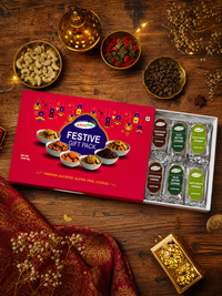 Wheafree Gluten Free Festive Gift Pack Assorted Cookies | 6 Delicious Flavours | Jeera, Elaichi, Kaju, Pista Coconut, Chocochip & Tutti Frutti | 1020 g