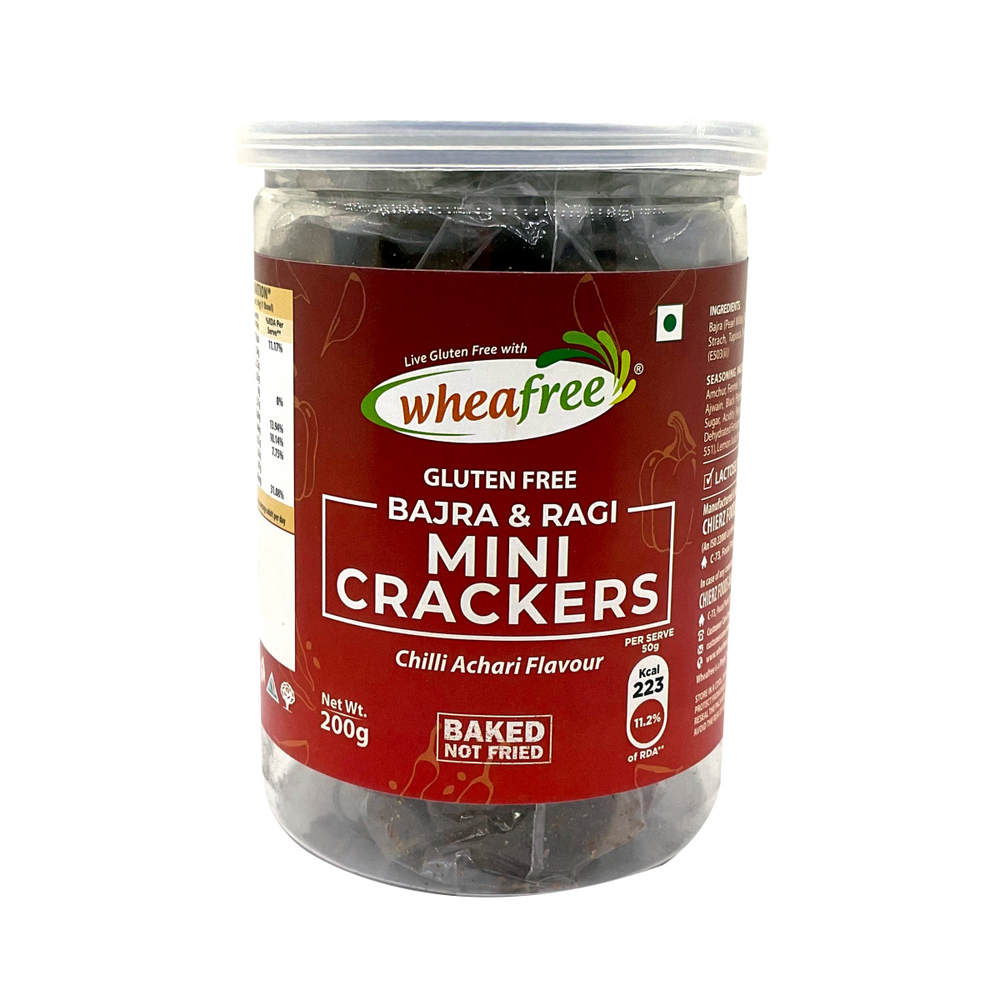 Gluten Free Bajra & Ragi Mini Crackers – Baked Not Fried-200g