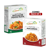 Combo Pack -Wheafree Gluten Free Macaroni (300g) & Rice Maize Penne Pasta (250g)  | No Maida | No Trans Fat | Lactose Free | Vegetarian | Quick and Easy to Cook | Easy to Digest