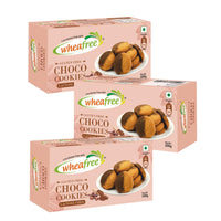 Wheafree Gluten Free Choco Cookies (Pack of 3 x 200g each) | Lactose Free | No Maida | Best Tea Time Snacks | 100% Vegetarian Chocolate Flavoured Cookies