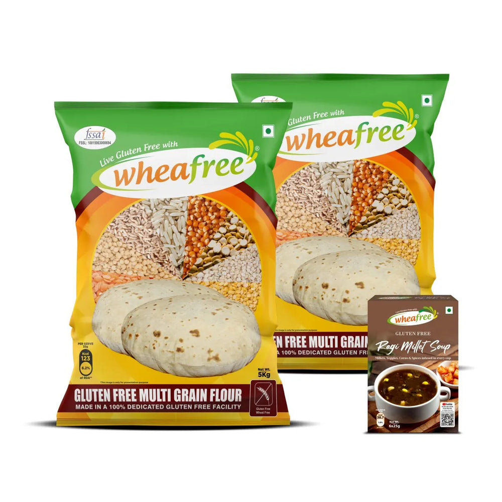 Gluten Free Multigrain Flour - Pack of 2 - 5kg Each (Free Ragi Millet Soup)