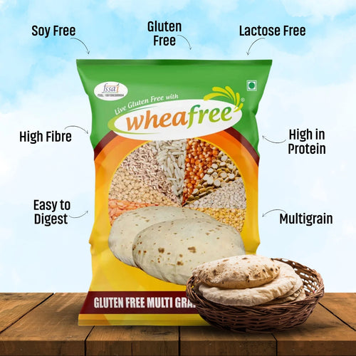 Wheafree Multigrain Gluten Free Flour (Atta) Combo Pack - (5Kg + 1Kg) | Soya Free | Lactose Free | Easy to Digest | Suitable for Celiacs | Vegetarian