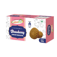 Wheafree Gluten Free Cream Biscuits Combo 600g (Strawberry, Orange, Coco Vanilla) Certified Gluten Free (Pack of 3*200g Each)